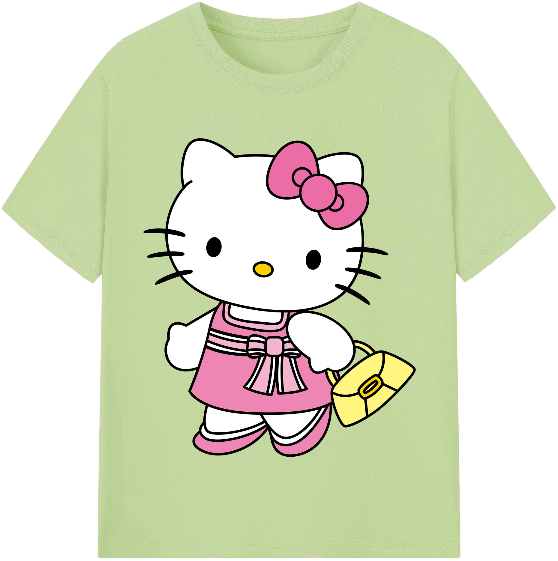 （画像用） Hello Kitty ハローキティ 綿100％半袖Tシャツ（フロントプリント）
